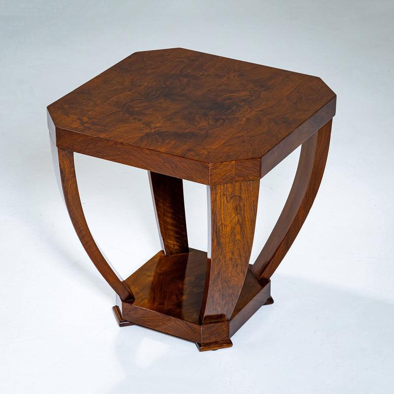 Art Deco Side Table in Walnut, 1920s