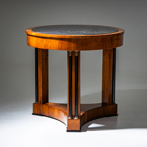 Biedermeier Side Table with Marble Top, Circa 1820