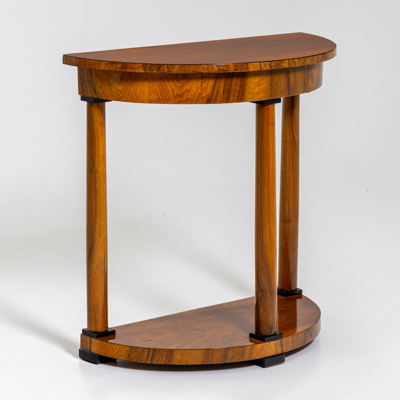 Demi-Lune Console Table in Walnut, Germany, 19th Century