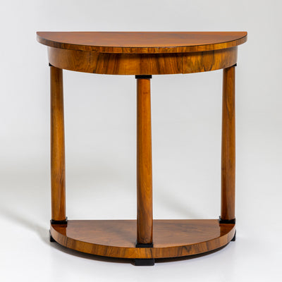 Demi-Lune Console Table in Walnut, Germany, 19th Century