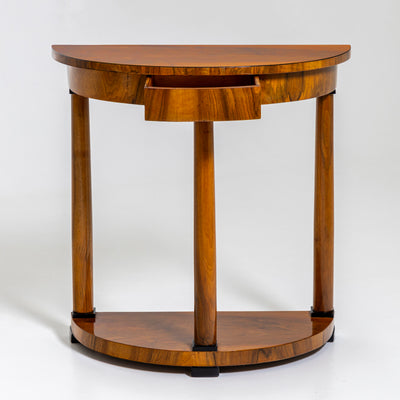 Demi-Lune Console Table in Walnut, Germany, 19th Century