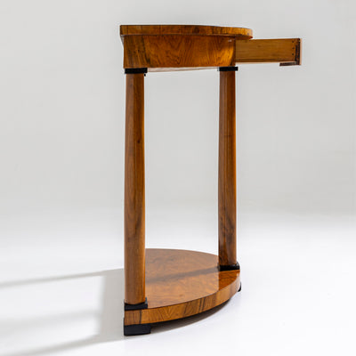 Demi-Lune Console Table in Walnut, Germany, 19th Century