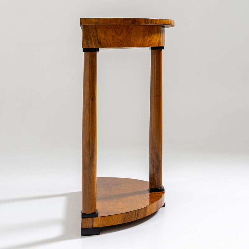 Demi-Lune Console Table in Walnut, Germany, 19th Century