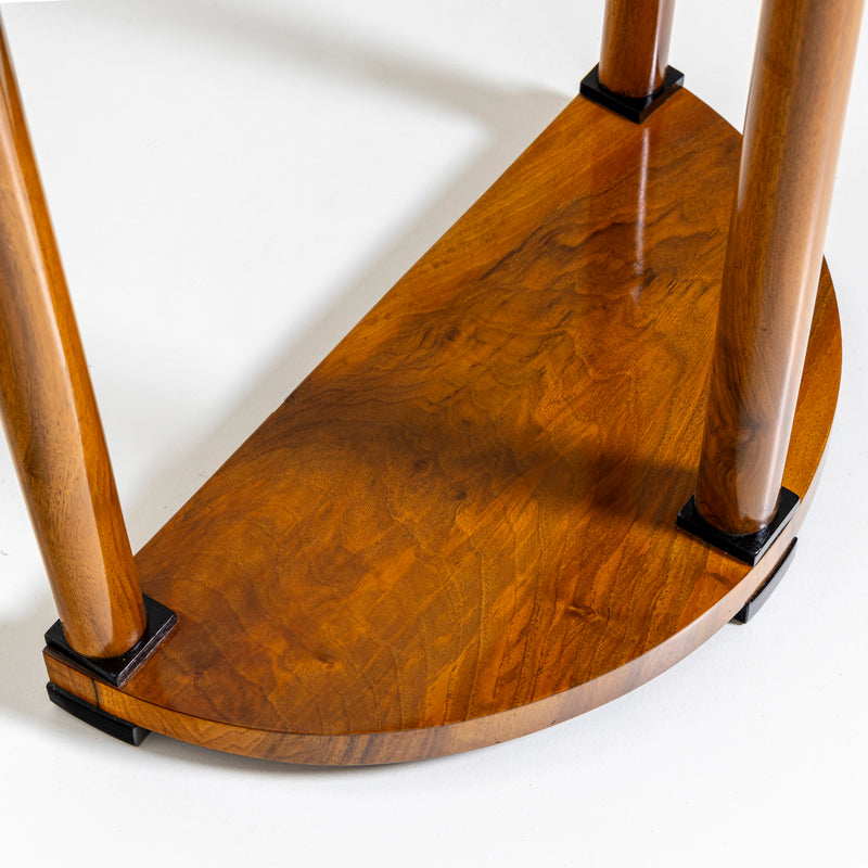 Demi-Lune Console Table in Walnut, Germany, 19th Century