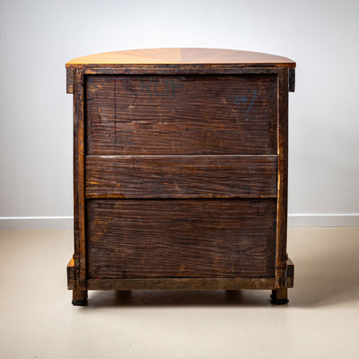 Biedermeier Walnut Demilune Cabinet with Ebonized Details, Germany, circa 1820