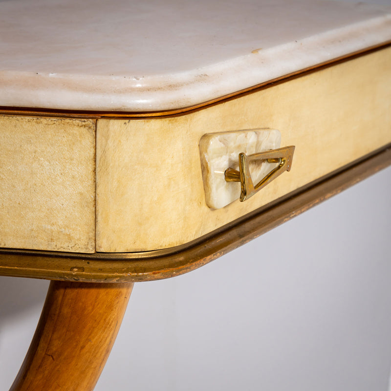 Wall Console with Parchment, Italy Mid-20th Century