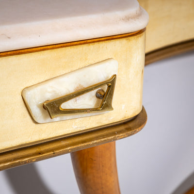 Wall Console with Parchment, Italy Mid-20th Century