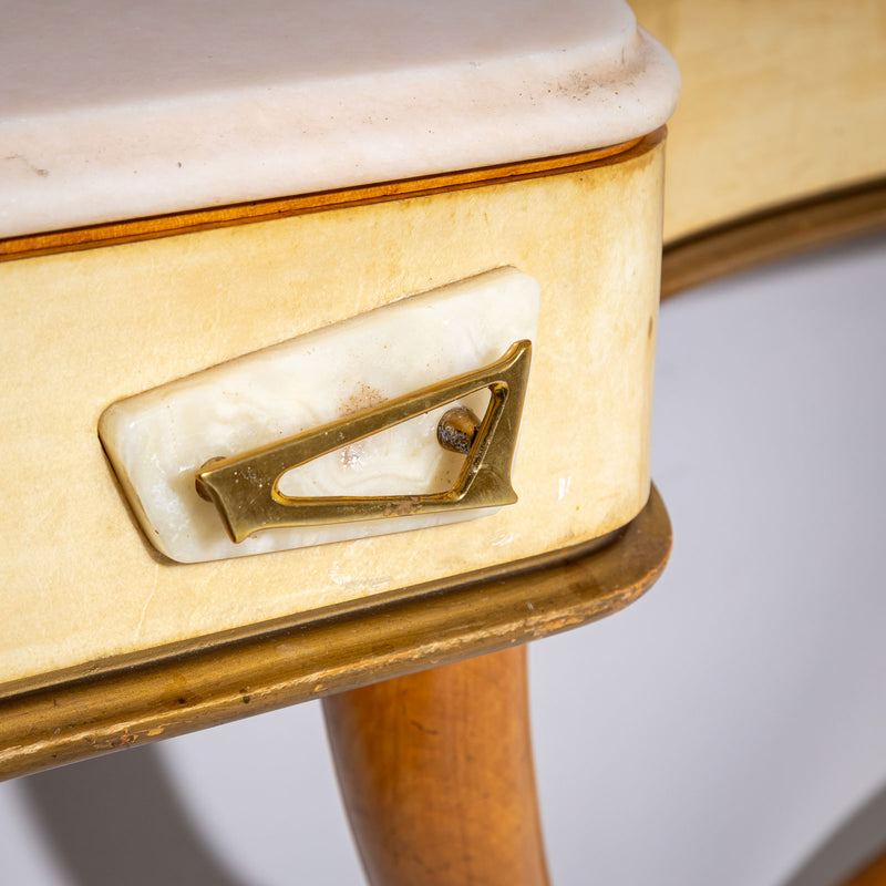 Wall Console with Parchment, Italy Mid-20th Century