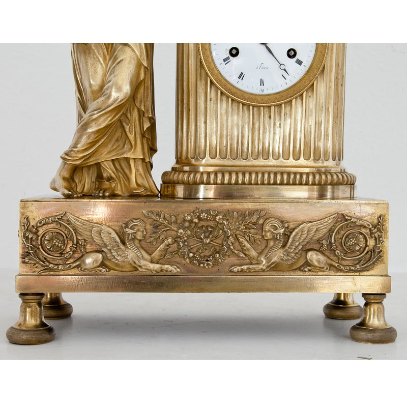 French Empire Gilt Bronze Mantle Clock circa 1810