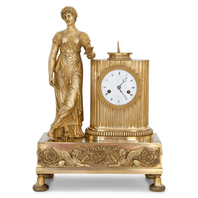 French Empire Gilt Bronze Mantle Clock circa 1810