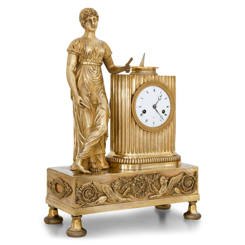 French Empire Gilt Bronze Mantle Clock circa 1810