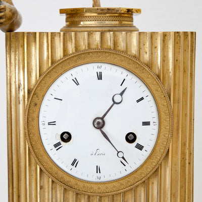 French Empire Gilt Bronze Mantle Clock circa 1810