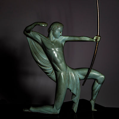 Art Deco Bronze Sculpture of an Archer by Michel Decoux (1837-1924), France, early 20th Century