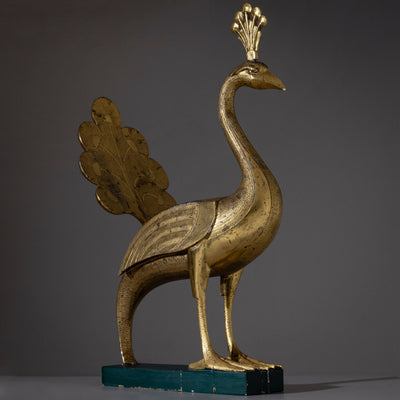 Golden Peacock Sculptures, Mid-20th Century