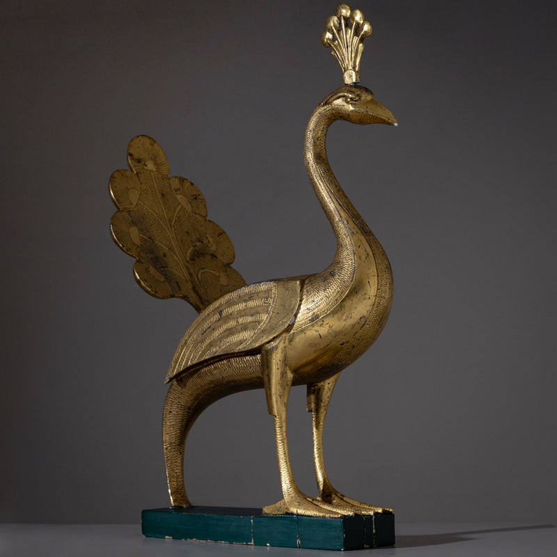 Golden Peacock Sculptures, Mid-20th Century