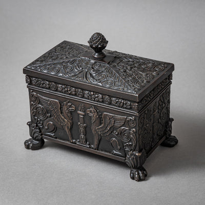 Berlin Iron Tobacco Box with Griffin Decoration, Early 19th Century