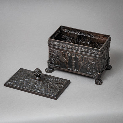 Berlin Iron Tobacco Box with Griffin Decoration, Early 19th Century