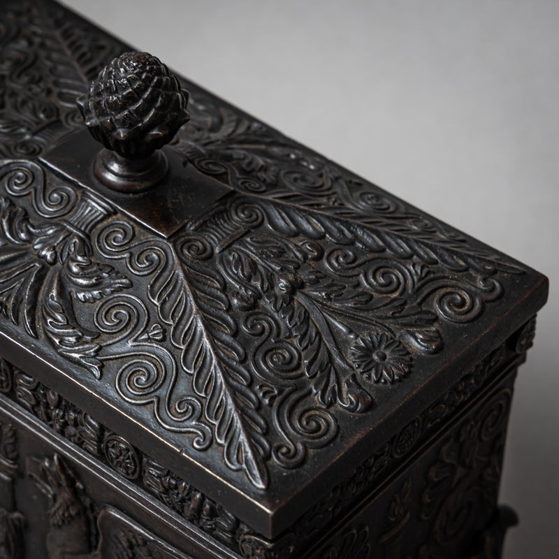 Berlin Iron Tobacco Box with Griffin Decoration, Early 19th Century
