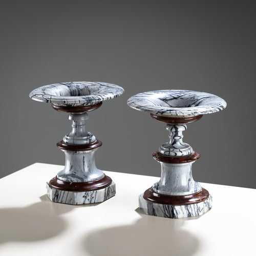 Pair of Marble Tazzas, Italy, 19th Century