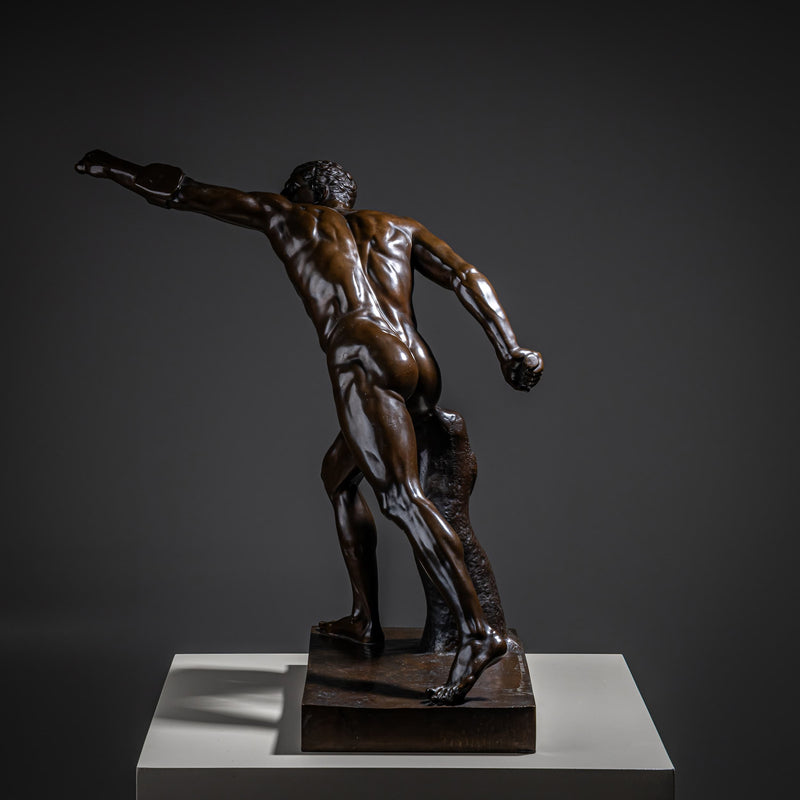 Borghese Gladiator in Bronze, Foundry F. Barbedienne, 2nd Half 19th Century