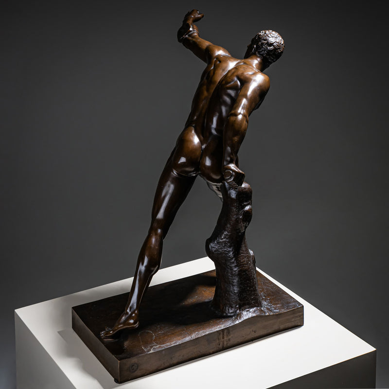 Borghese Gladiator in Bronze, Foundry F. Barbedienne, 2nd Half 19th Century