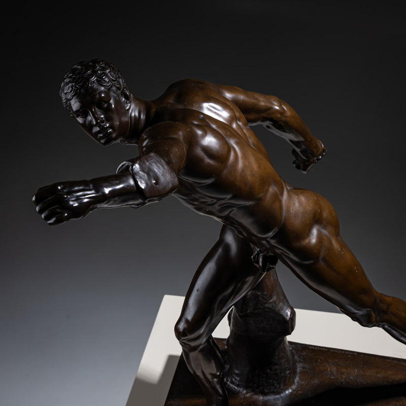 Borghese Gladiator in Bronze, Foundry F. Barbedienne, 2nd Half 19th Century