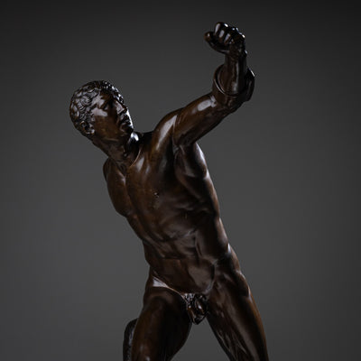 Borghese Gladiator in Bronze, Foundry F. Barbedienne, 2nd Half 19th Century