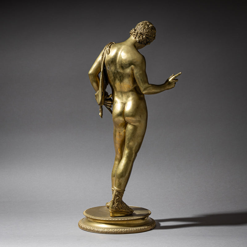 Bronze of Narcissus after the Antique, Signed Michele Amodio, Naples, Late 19th Century