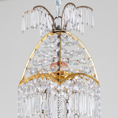 Werner & Mieth Neoclassical Chandelier with Palm Trees, Berlin c. 1800-1810