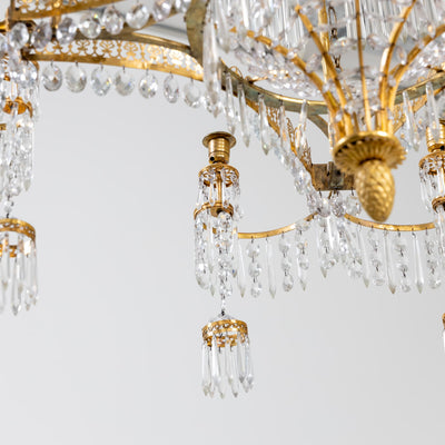 Werner & Mieth Neoclassical Chandelier with Palm Trees, Berlin c. 1800-1810