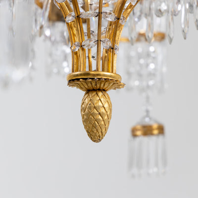 Werner & Mieth Neoclassical Chandelier with Palm Trees, Berlin c. 1800-1810