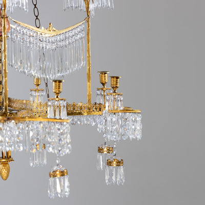 Werner & Mieth Neoclassical Chandelier with Palm Trees, Berlin c. 1800-1810