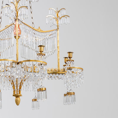 Werner & Mieth Neoclassical Chandelier with Palm Trees, Berlin c. 1800-1810