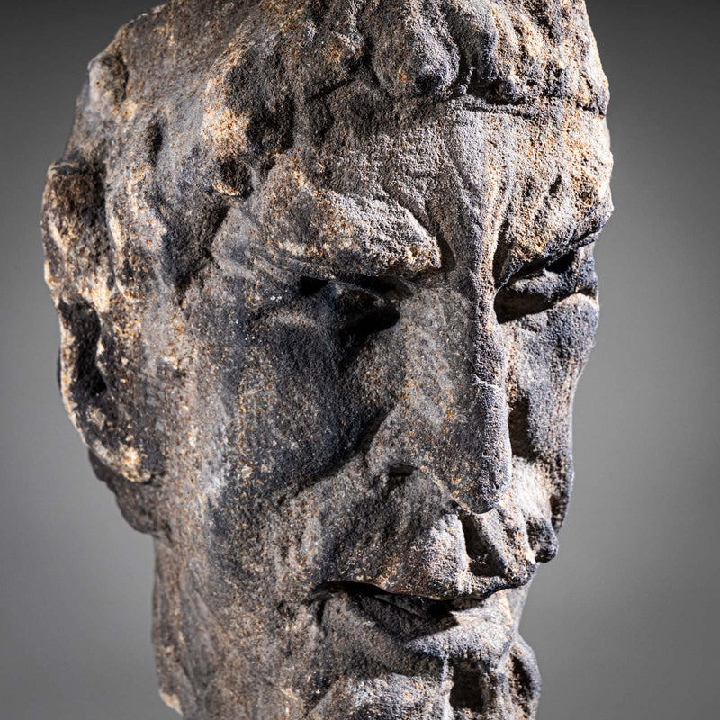 Sandstone Head of a Satyr, 18th Century