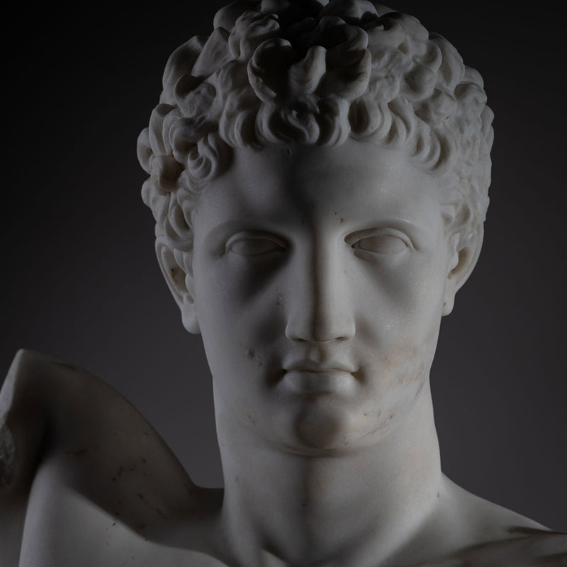 Grand Tour Marble Bust of Hermes of Olympia, Italy, second half 19th Century