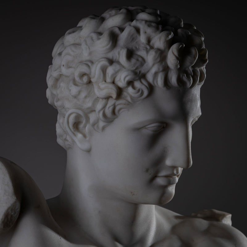 Grand Tour Marble Bust of Hermes of Olympia, Italy, second half 19th Century