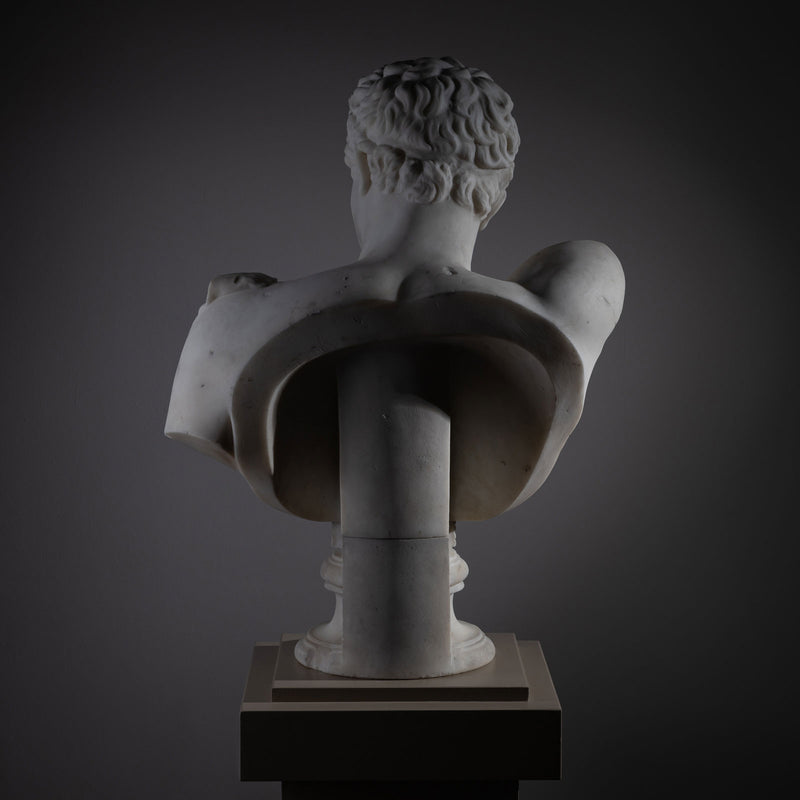 Grand Tour Marble Bust of Hermes of Olympia, Italy, second half 19th Century