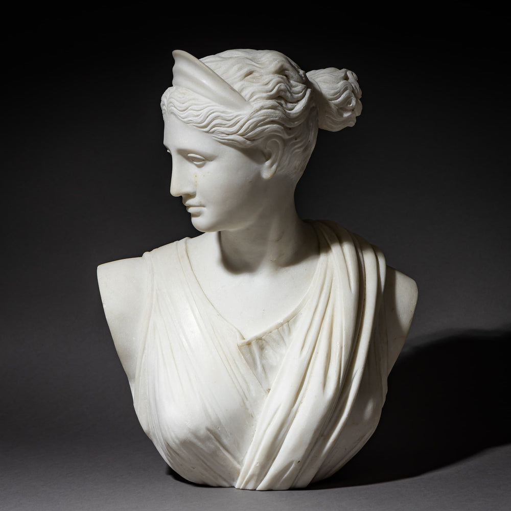 Grand Tour Marble Bust of Diana of Versailles, 19th Century