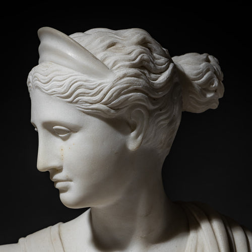 Grand Tour Marble Bust of Diana of Versailles, 19th Century