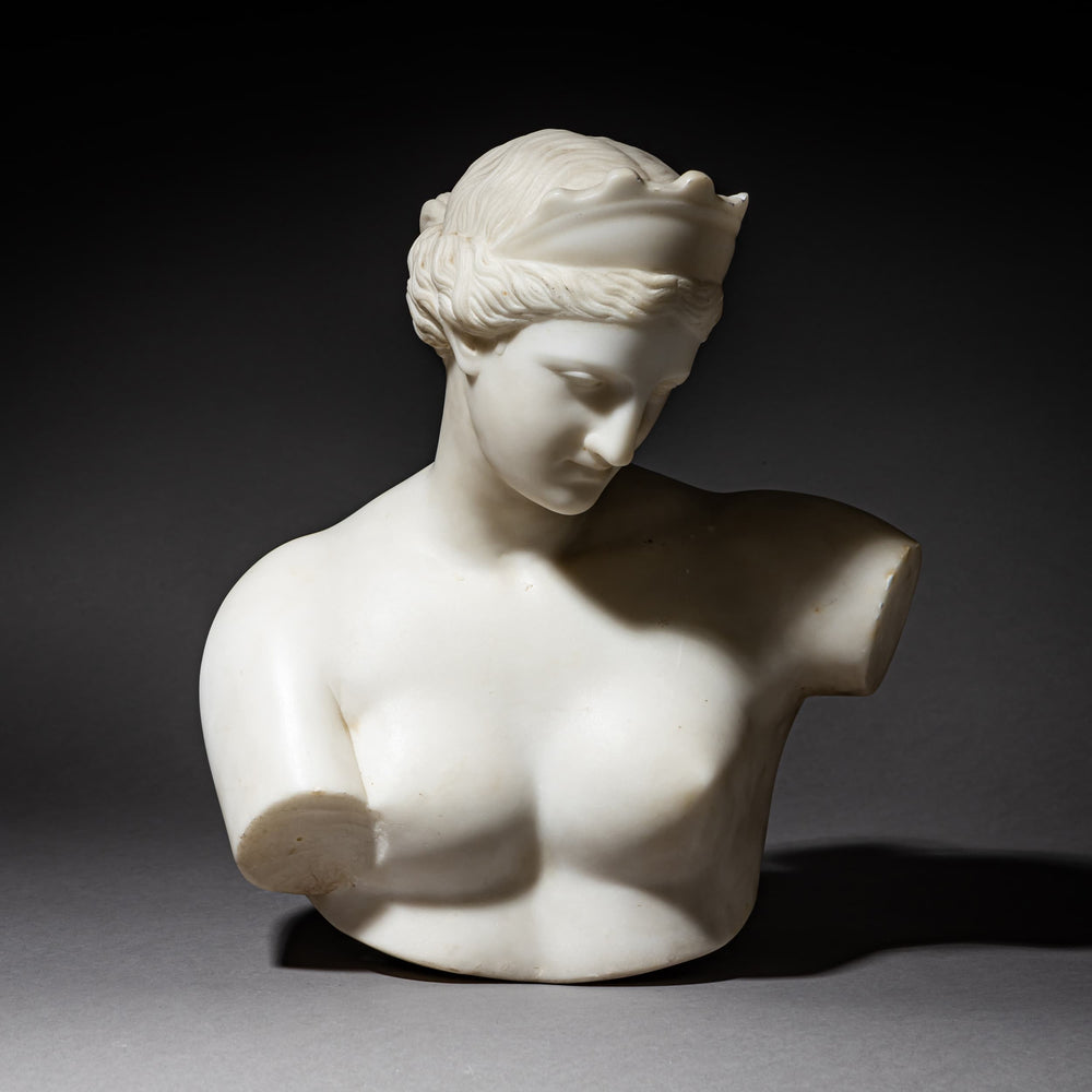 Marble Bust of the Venus of Capua, signed P. Bazzanti, Florence, Italy, 2nd Half 19th Century