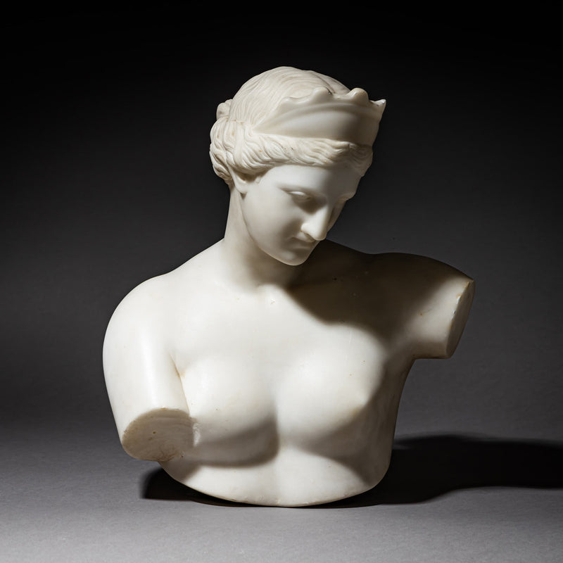 Marble Bust of the Venus of Capua, signed P. Bazzanti, Florence, Italy, 2nd Half 19th Century