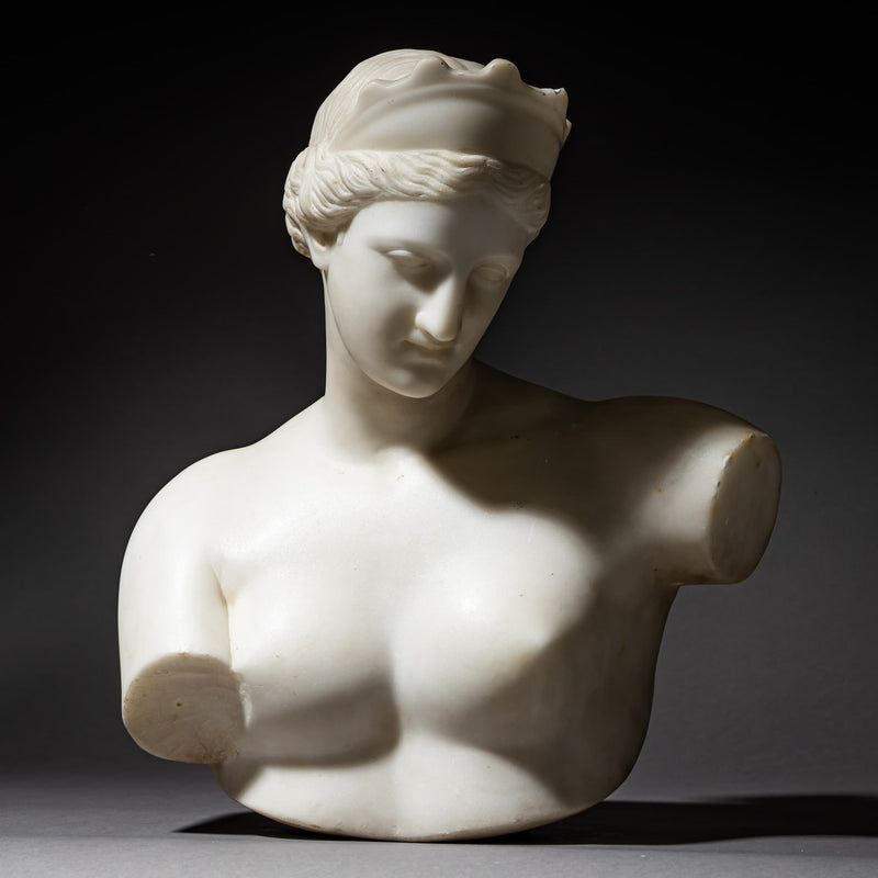 Marble Bust of the Venus of Capua, signed P. Bazzanti, Florence, Italy, 2nd Half 19th Century