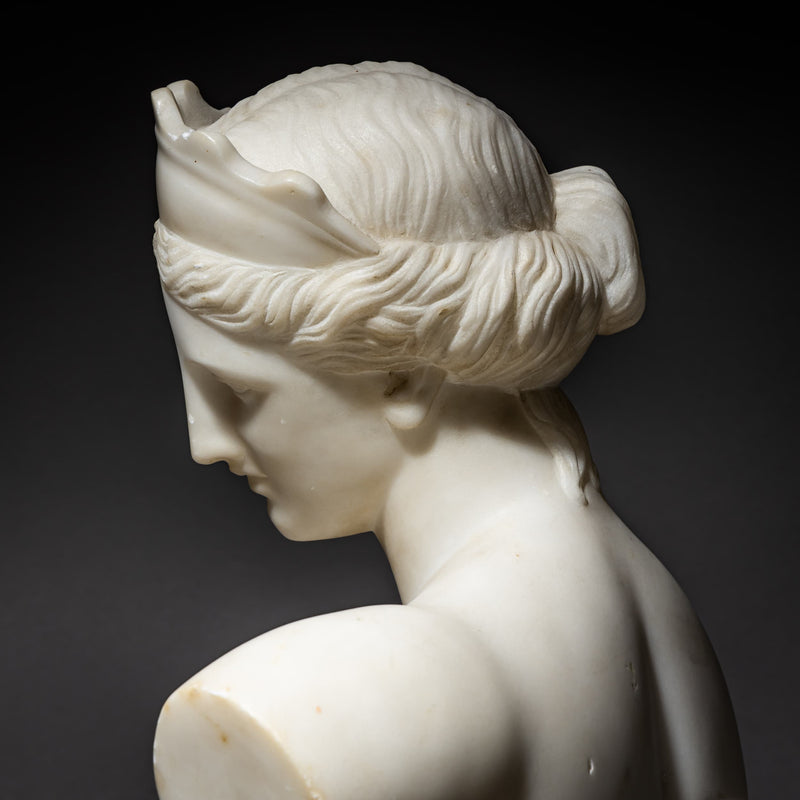 Marble Bust of the Venus of Capua, signed P. Bazzanti, Florence, Italy, 2nd Half 19th Century