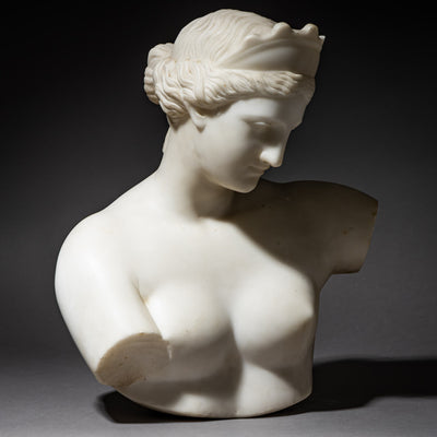 Marble Bust of the Venus of Capua, signed P. Bazzanti, Florence, Italy, 2nd Half 19th Century