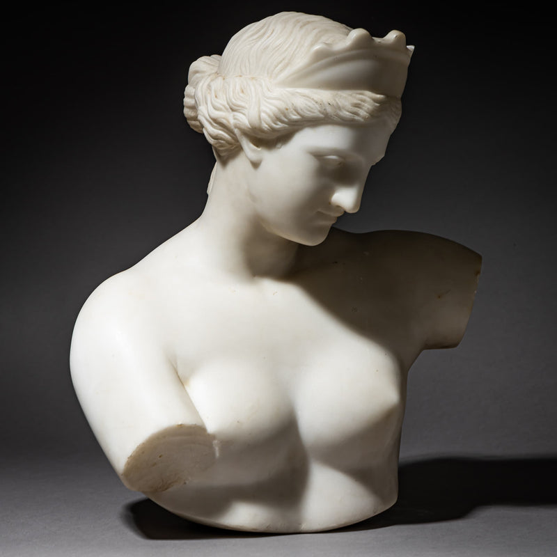 Marble Bust of the Venus of Capua, signed P. Bazzanti, Florence, Italy, 2nd Half 19th Century