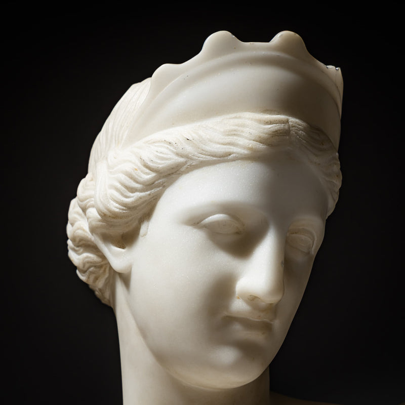 Marble Bust of the Venus of Capua, signed P. Bazzanti, Florence, Italy, 2nd Half 19th Century