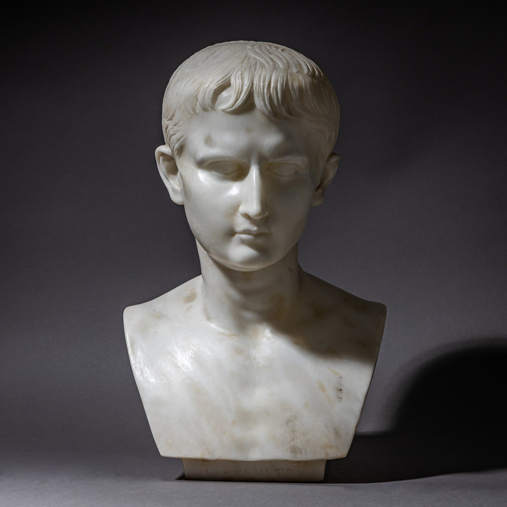Marble Bust of Octavian, late 19th Century