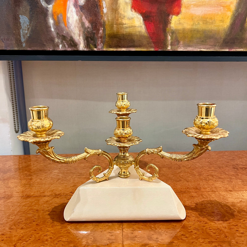 Aldo Tura Modernist Three Arm Candelabra