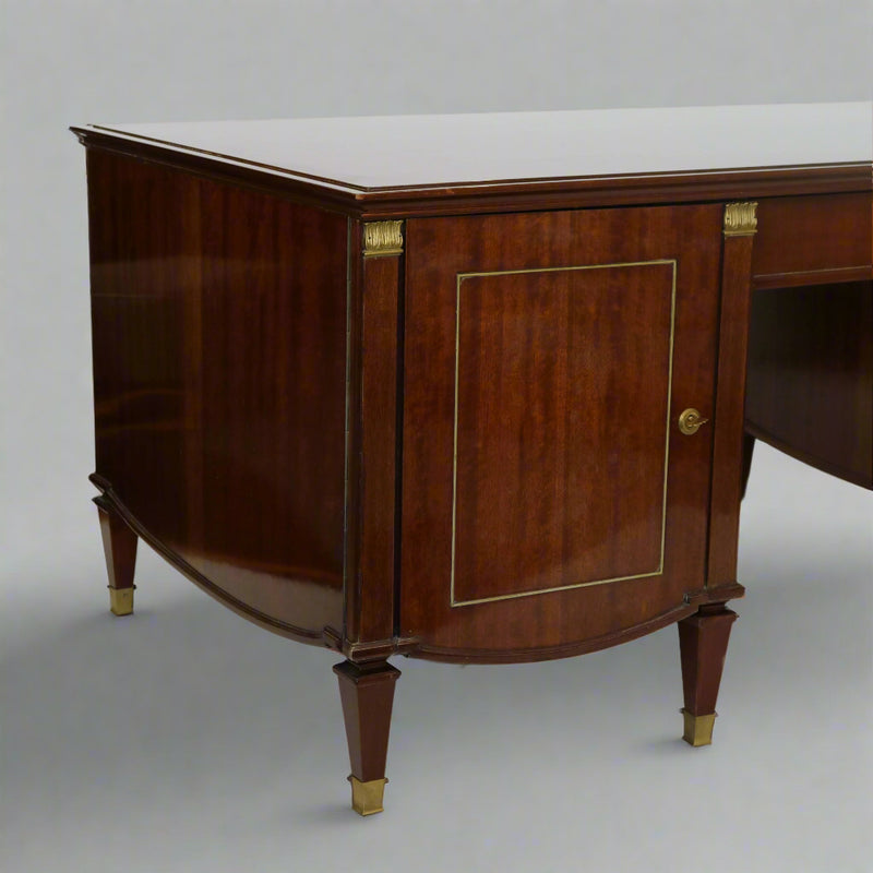 DE COENE FRÈRES Neoclassical Mahogany Desk Belgium 1940