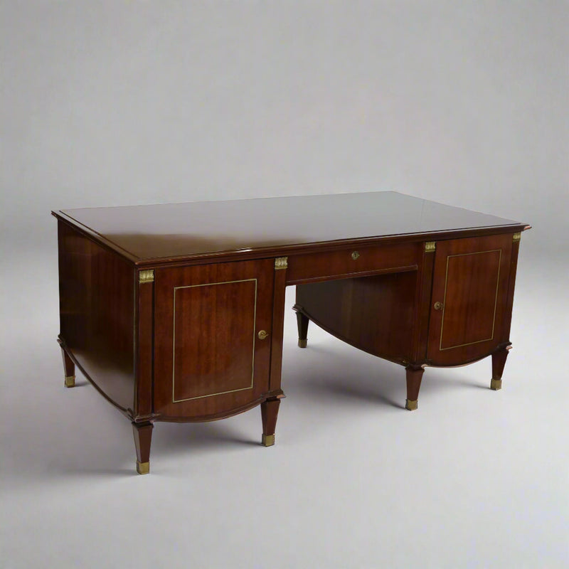 DE COENE FRÈRES Neoclassical Mahogany Desk Belgium 1940